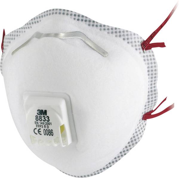 3M  8833 Fijnstofmasker met ventiel FFP3 10 stuk(s) EN 149:2001 DIN 149:2001