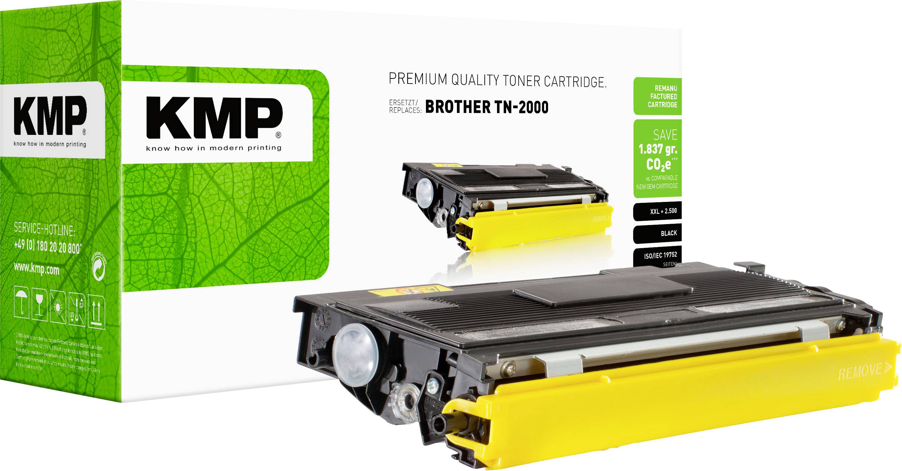 KMP Toner vervangt Brother, Lenovo TN-2000, TN2000 Compatibel Zwart 5000 bladzijden B-T16 1159,5000