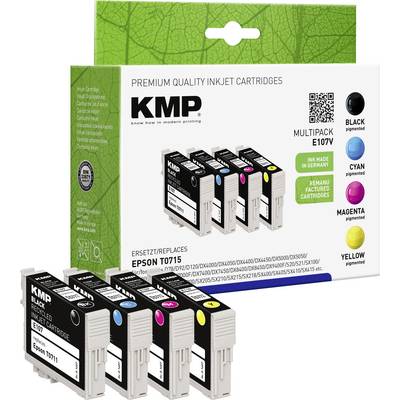 KMP Inktcartridge vervangt Epson T0711, T0712, T0713, T0714 Compatibel Combipack Zwart, Cyaan, Magenta, Geel E107V 1607,