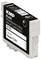 Zwarte inkjetcartridge met etiket met tekst 'KMP Black Remanufactured Inkjetcartridge E125 vervangt Epson T1291.'
