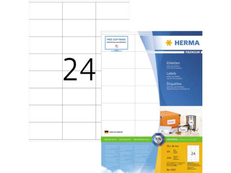 Etiket Herma 4453 70x36mm premium wit 2400stuks