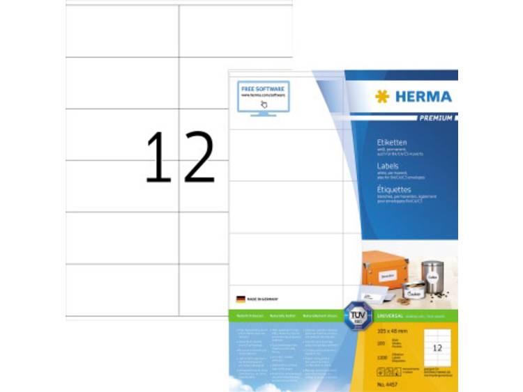 Etiket Herma 4457 105x48mm premium wit 1200stuks