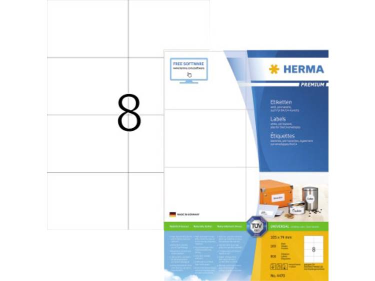 Etiket Herma 4470 105x74mm premium wit 800stuks