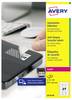 Avery-Zweckform L6114-20 Veiligheidsetiketten 63.5 x 29.6 mm Polyester folie Wit 480 stuk(s) Permanent hechtend Laser (zwart/wit), Kopiëren (zwart/wit), Handschriften