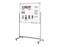 Wit whiteboard op een mobiel standaard, toont Londense symbolen: telefooncel, dubbeldekkerbus, Big Ben. Elk beeld voorzien van een bijschrift.