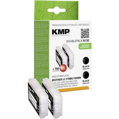 KMP Inktcartridge vervangt Brother LC-970BK Compatibel 2-pack Zwart B13D 1060,0021