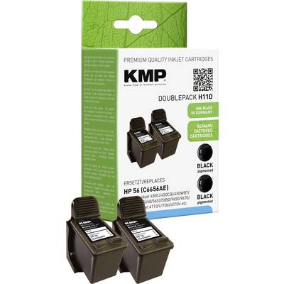 KMP Inktcartridge vervangt HP 56, C6656AE Compatibel 2-pack Zwart H11D 0995,4021