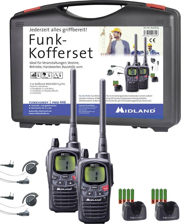 Midland G9 Pro Profi Al6 S4 Lpd Pmr Portofoon Set Van 2 Stuks Conrad Nl