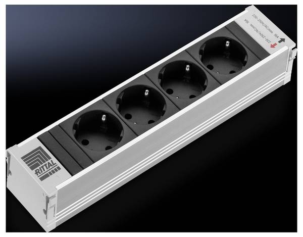 Rittal 7856.100 19 inch Stekkerdoos voor patchkast Geaarde contactdoos Zwart