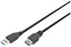 Digitus AK-300203-030-S USB-kabel USB 3.2 Gen1 USB-A stekker, USB-A bus 3.00 m Zwart Afgeschermd (dubbel)