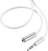 SpeaKa Professional SP-7870516 Jackplug Audio Verlengkabel [1x Jackplug male 3,5 mm - 1x Jackplug female 3,5 mm] 0.50 m Wit SuperSoft-mantel