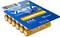 Een verpakking met 12 Varta Longlife AAA-alkalinebatterijen. Verpakking in blauw, met geel Varta-logo en opschrift 'Made in Germany'.
