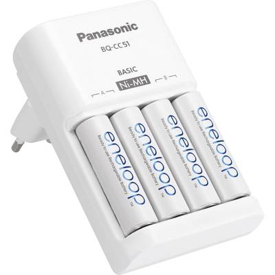 Panasonic BQ-CC51 + 4x eneloop AA Batterijlader NiMH AAA (potlood), AA (penlite)