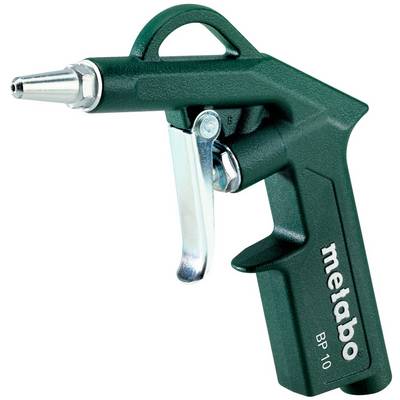 Groene Metabo BP 10 blaaspistool met metalen mondstuk en trekkerhendel, afgebeeld op een witte achtergrond.