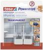 tesa POWERSTRIPS® Zelfklevende haak Large Transparant, Wit Inhoud: 2 stuk(s)