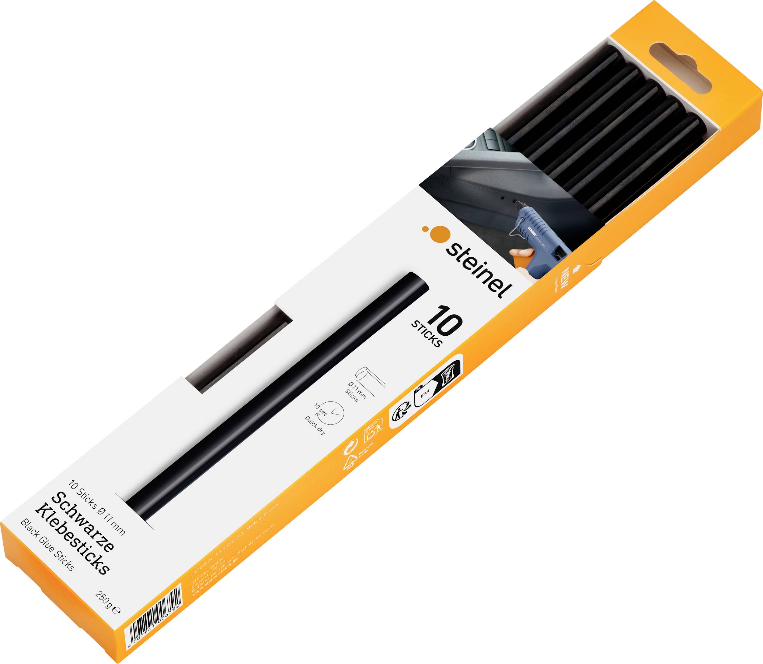 Steinel 006792 Lijmstick 11 mm 250 mm Zwart 250 g 10 stuk(s)