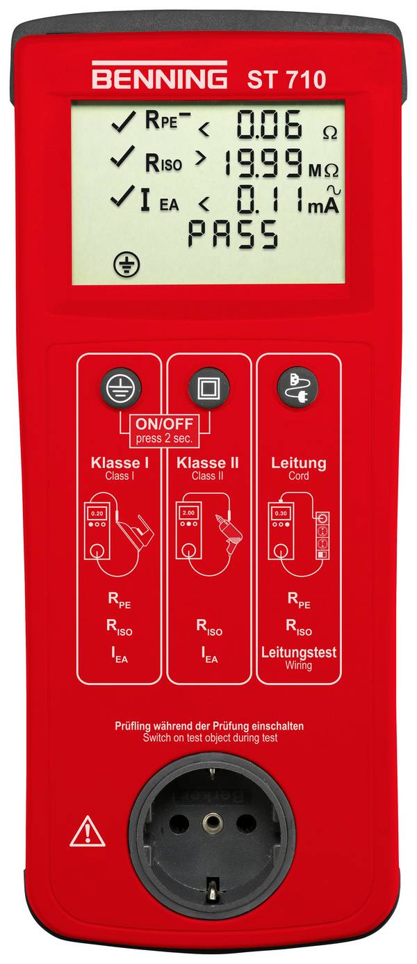 Benning ST 710 Apparaattester Kalibratie (ISO) VDE-norm 0701-0702