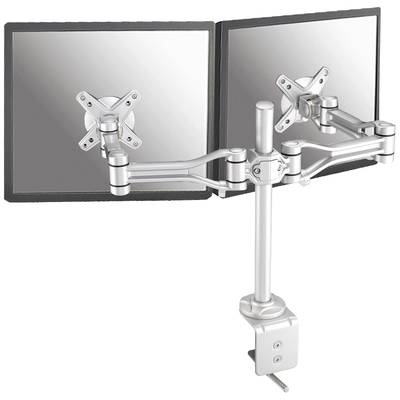 Neomounts FPMA-D1030D Monitor-tafelbeugel 2-voudig 25,4 cm (10") - 61,0 cm (24") Zilver In hoogte verstelbaar, Kantelbaa
