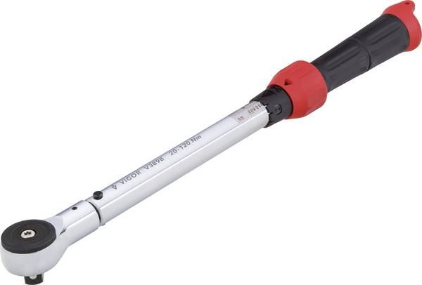 Vigor V3898 V3898 Momentsleutel  Met omschakelbare ratel 1/2" (12,5 mm) 20 - 120 Nm