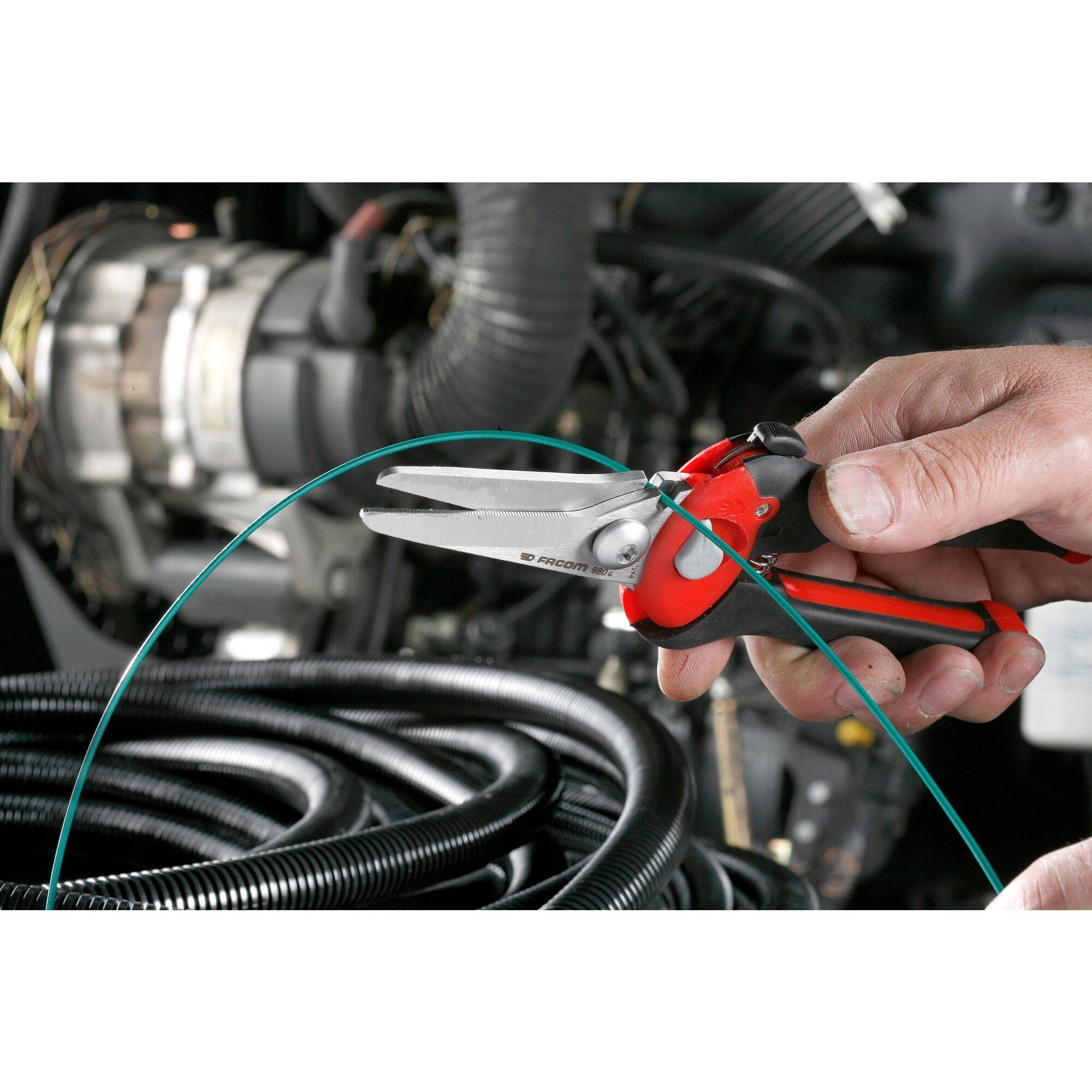 FACOM FACOM-980 Schaar; 205mm; ergonomische tweecomponenten grepen; recht - 1 stuk-3