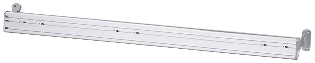 Aluminium kledingrek, rechthoekig, met zijdelingse bevestigingsplaten voor wandmontage, neemt weinig ruimte in beslag en biedt stabiele ondersteuning voor kleding.