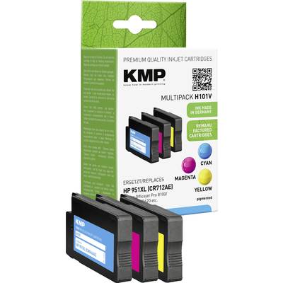 KMP Inktcartridge vervangt HP 951XL, CN046AE, CN047AE, CN048AE Compatibel Combipack Cyaan, Magenta, Geel H101V 1723,4050
