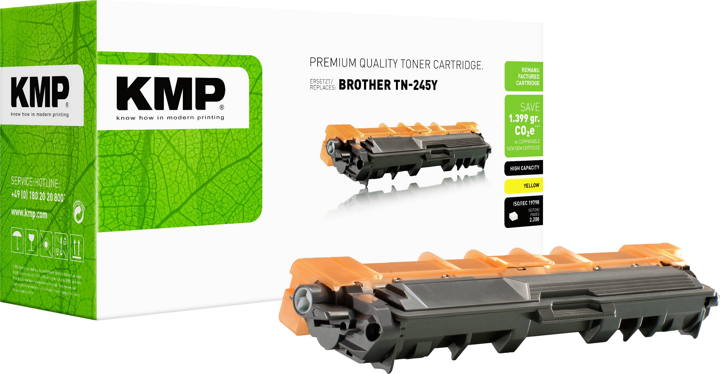 KMP Tonercassette vervangt Brother TN-245Y, TN245Y Compatibel Geel 2200 bladzijden B-T51