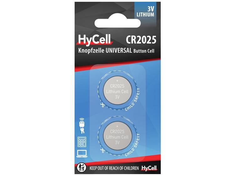 HyCell Knoopcel CR 2025 Lithium 140 mAh 3 V 2 stuks