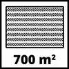 '700 m²' staat onder een gearceerd rechthoek die het oppervlak voorstelt.