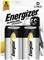 'Twee D-batterijen van het merk Energizer Alkaline Power in een verpakking. Tekst: 5 jaar levensduur, verpakt per 2 stuks.'