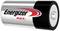 Een 'Energizer Max'-batterij in zilver- en zwart design met een rood logo.