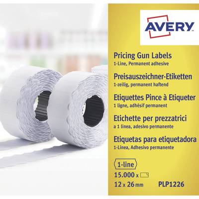 Avery-Zweckform Prijslabels PLP1226 Permanent Breedte etiket: 26 mm Hoogte etiket: 12 mm Wit 15000 stuk(s)