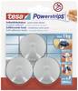 tesa POWERSTRIPS® Zelfklevende haak Small Rond Chroom (mat) Inhoud: 3 stuk(s)