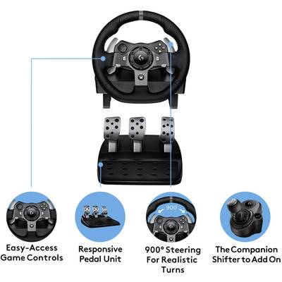 Logitech Gaming G920 Driving Force Racing Wheel Stuurwiel PC, Xbox One Zwart-11
