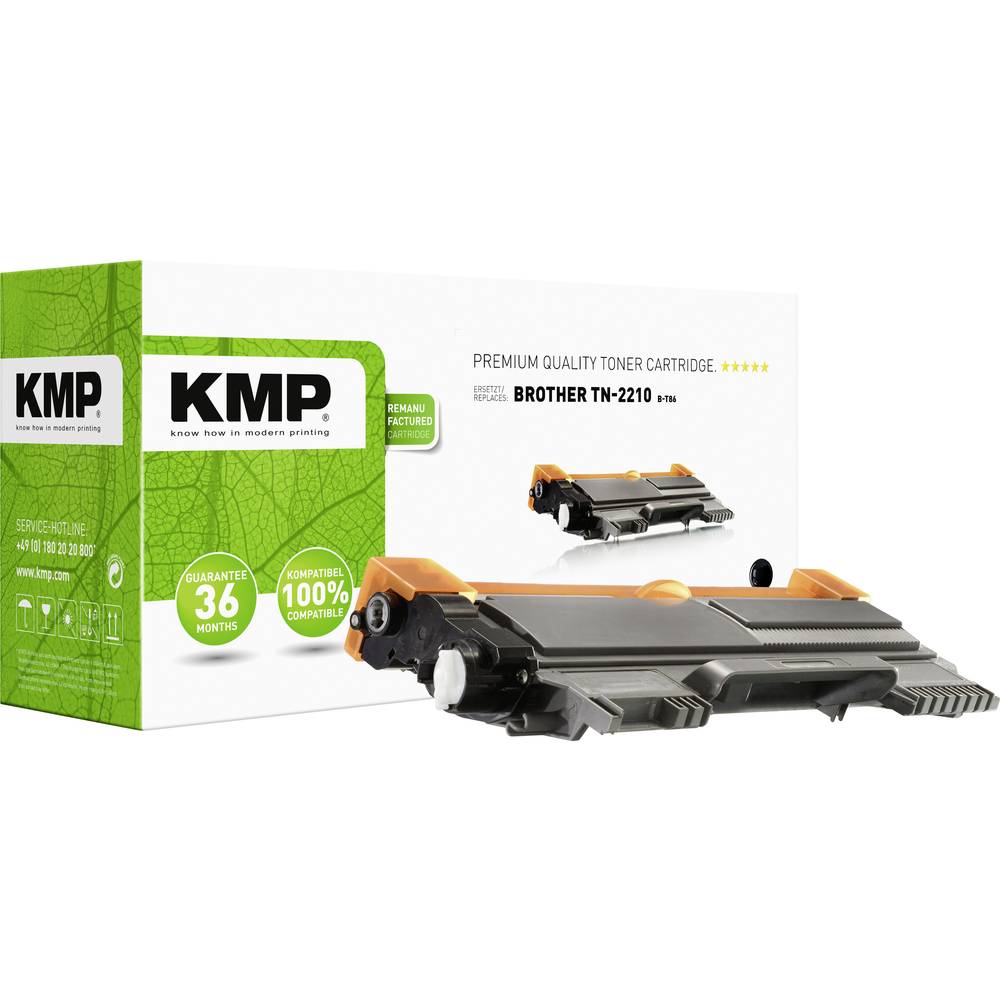 KMP Toner vervangt Brother TN-2210, TN2210 Compatibel Zwart 1200 bladzijden B-T86