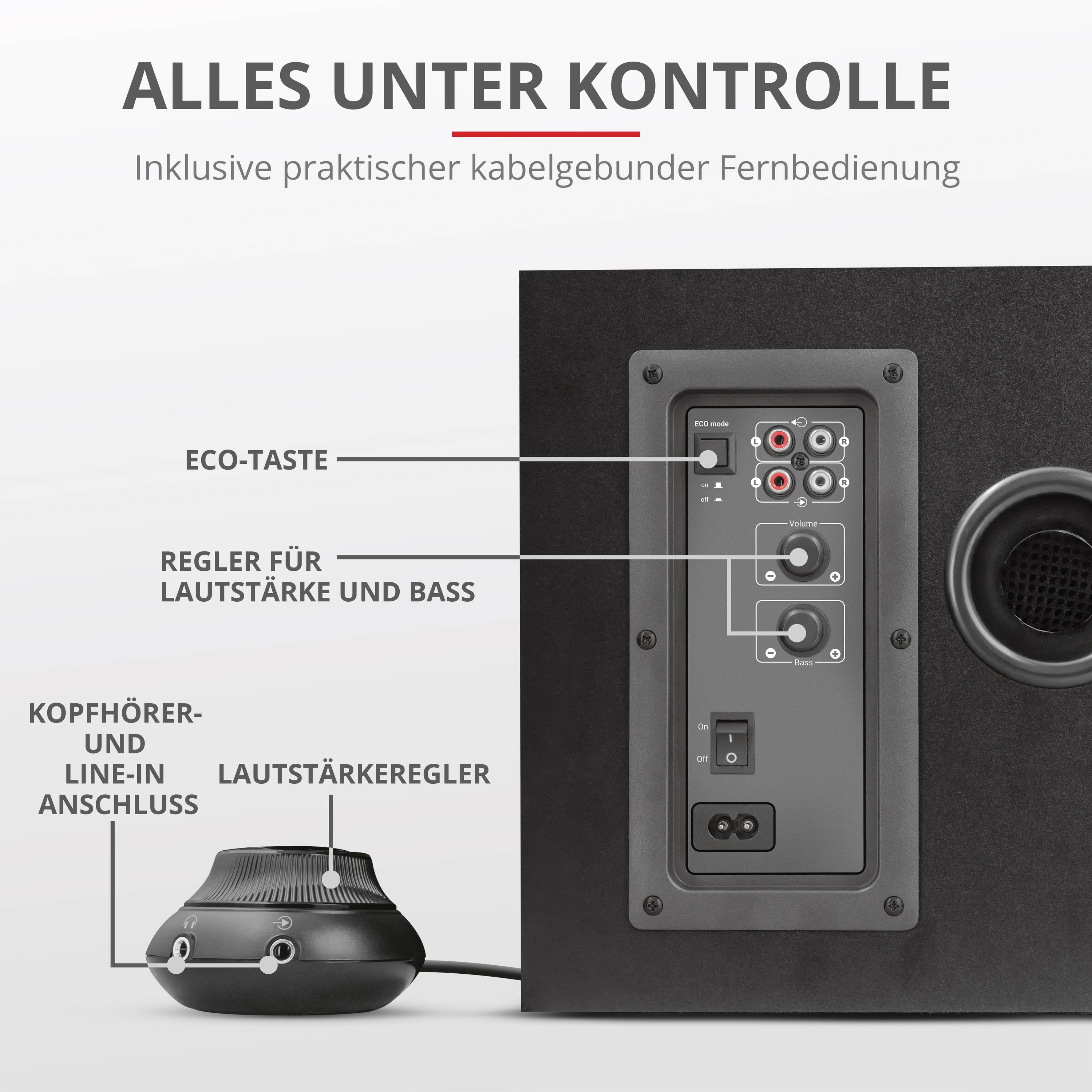 Trust GXT 628 2.1 Tytan LED 2.1 PC-luidsprekers Kabelgebonden 120 W Zwart, Blauw-12