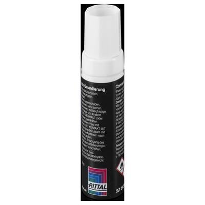 'Rittal Correctieprimer' Spray in zwarte fles met witte dop, waarschuwingen en veiligheidsinstructies op het etiket.