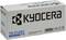 'Kyocera TK-5140C Tonercassette in cyaan, verpakking met logo en productinformatie.'