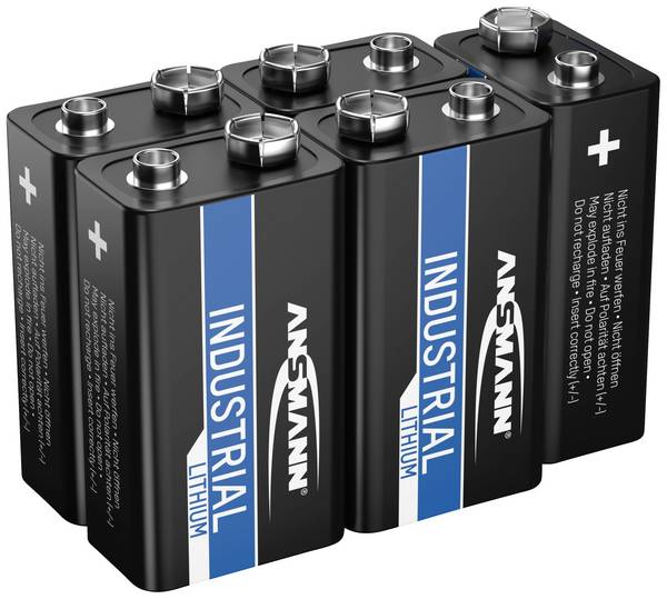Ansmann Lithium Industrial 6LR61 9V batterij (blok) Lithium 1200 mAh 9 V 5 stuk(s)