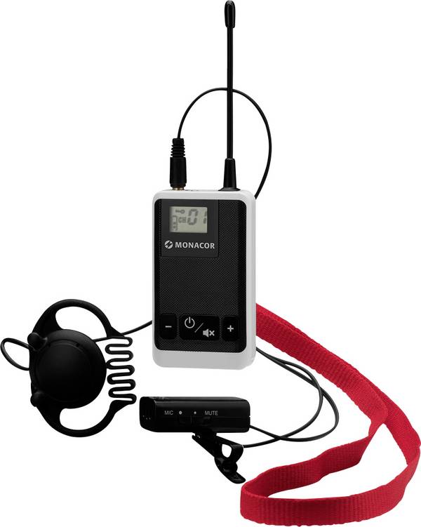 Headset Spraakmicrofoon Monacor ATS-22T Zendmethode:Digitaal, Radiografisch Schakelaar