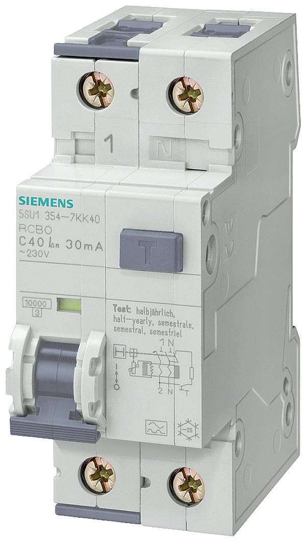 Siemens 5SU16547KK06 Aardlekschakelaar/zekeringautomaat 2-polig 6 A 0.3 A 230 V