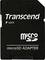 Zwarte 'Transcend' microSD-adapter met witte opdruk en microSD-logo.