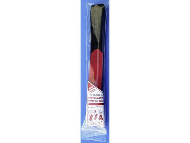 Fastech Klittenband met riem Haak- en lusdeel (l x b) 1 m x 25 mm Zwart, Rood 1 stuks