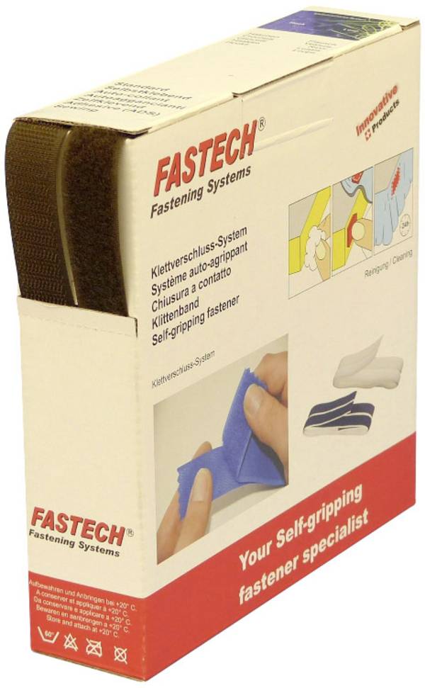 FASTECH® B20-STD073810 Klittenband Om op te naaien Haak- en lusdeel (l x b) 10 m x 20 mm Bruin 10 m