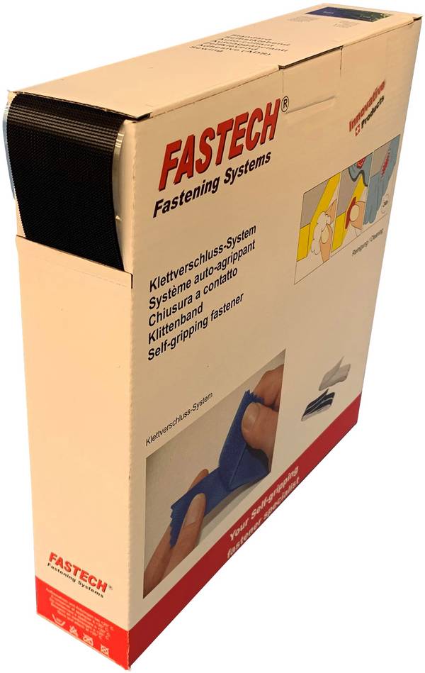 FASTECH® B50-SK-ETN32CB25 Klittenband Om vast te plakken Hotmelt Microhaak (l x b) 25 m x 50 mm Zwart 25 m
