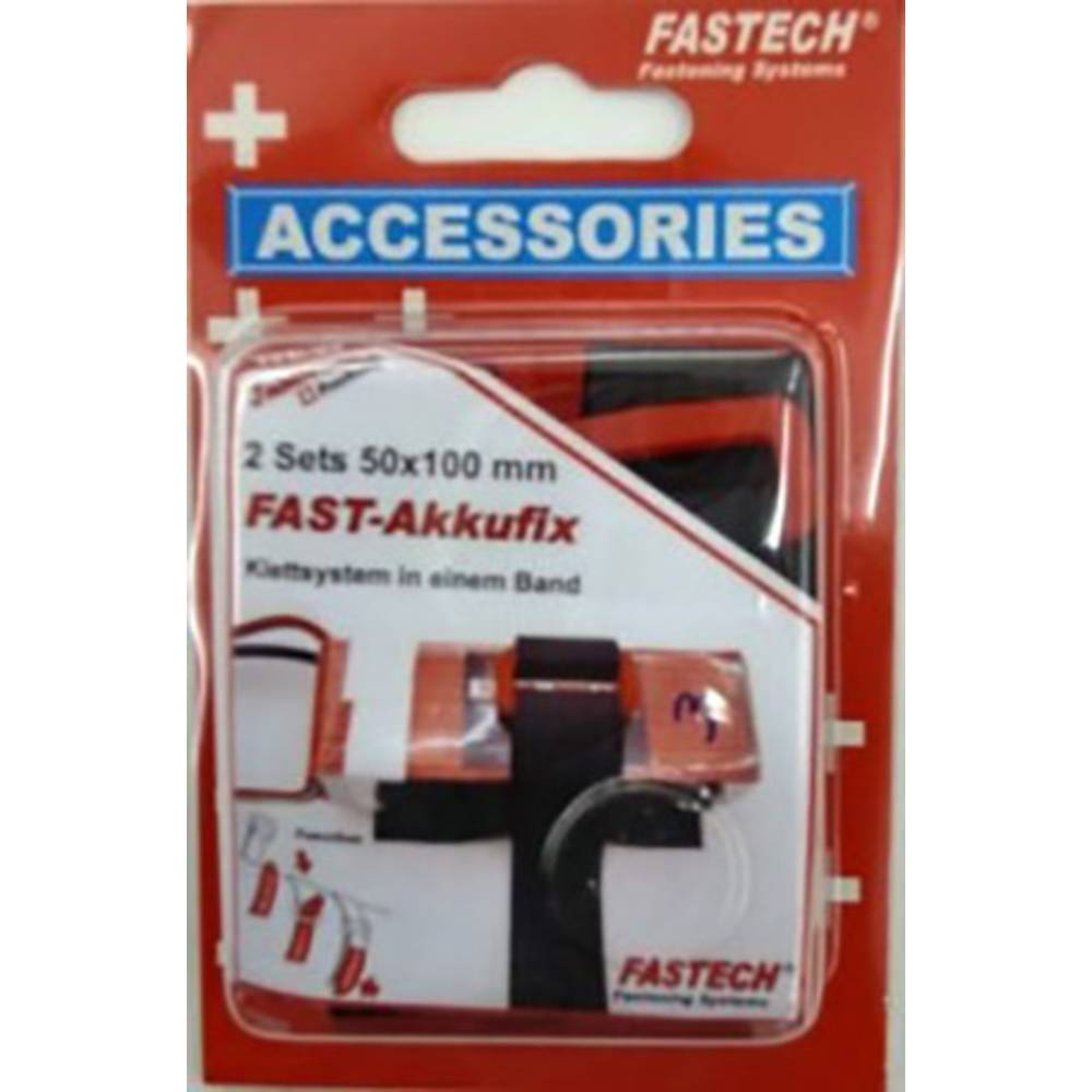FASTECH® 702-330-Mod1 Klittenband Om vast te plakken, Met riem Haak- en lusdeel (l x b) 100 mm x 50 mm Zwart 2 stuk(s)