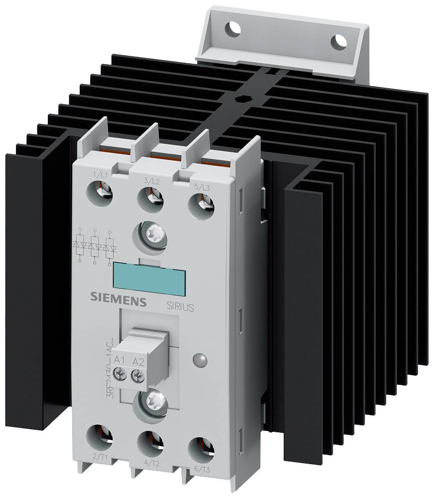 'Een Siemens Sirius schakelaar met koellichaam, geschikt voor gebruik in elektrische schakelinstallaties voor de besturing van vermogensstroom circuits.'