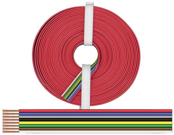 Donau Elektronik 225-885-10 Draad 8 x 0.25 mm² + 8 x 0.25 mm² Zwart, Rood, Blauw, Grijs, Groen, Wit, Geel, Bruin 10 m