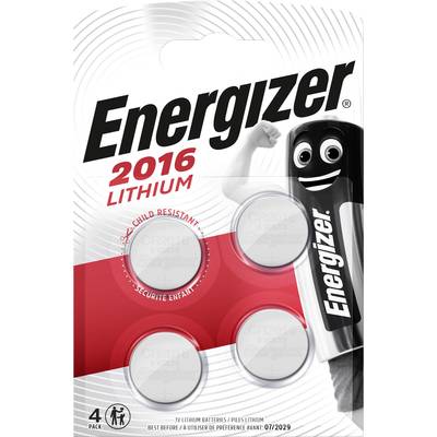 Energizer Knoopcel CR2016 3 V 4 stuk(s) 90 mAh Lithium CR2016
