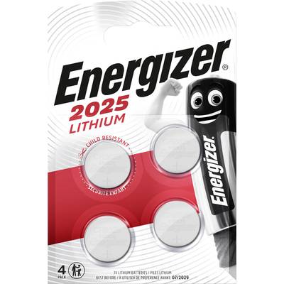 Energizer Knoopcel CR2025 3 V 4 stuk(s) 163 mAh Lithium CR2025